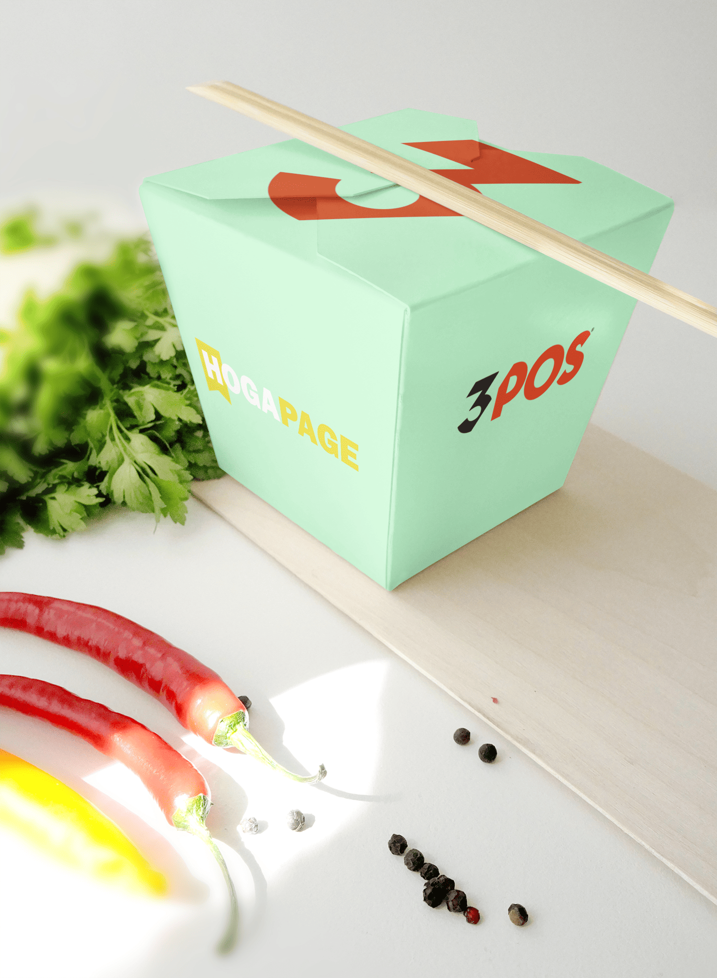 Foodbox mit Logos von HOGAPAGE und 3POS